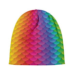 Rainbow Mermaid Scale Pattern Print Beanie