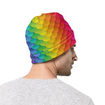 Rainbow Mermaid Scale Pattern Print Beanie