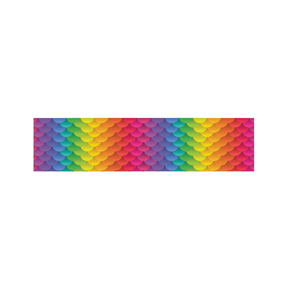 Rainbow Mermaid Scale Pattern Print Bed Runner