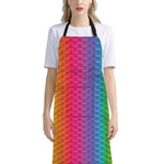 Rainbow Mermaid Scale Pattern Print Bib Apron With Pocket