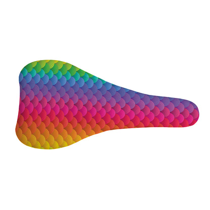Rainbow Mermaid Scale Pattern Print Bicycle Seat Cover