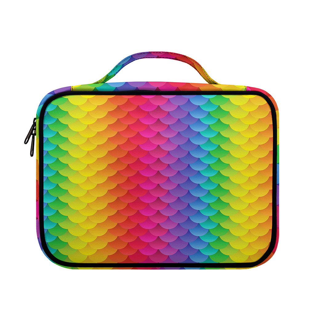 Rainbow Mermaid Scale Pattern Print Briefcase Bible Bag