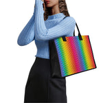 Rainbow Mermaid Scale Pattern Print Canvas Tote Bag
