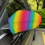 Rainbow Mermaid Scale Pattern Print Car Side Mirror Covers