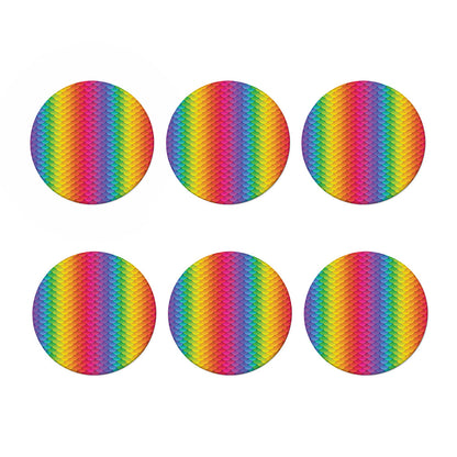 Rainbow Mermaid Scale Pattern Print Coaster Set