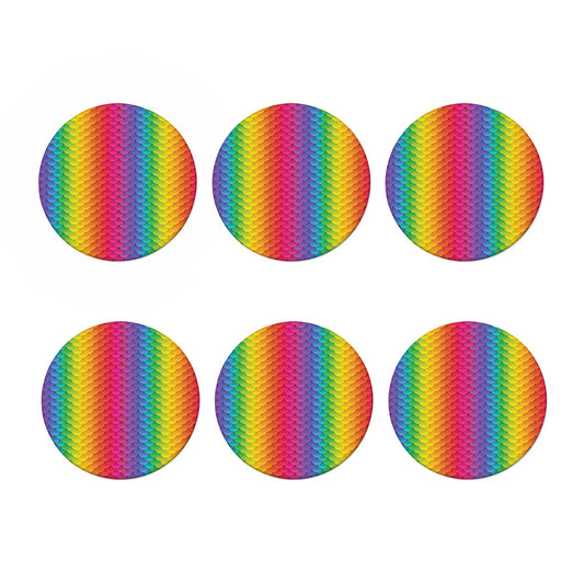 Rainbow Mermaid Scale Pattern Print Coaster Set
