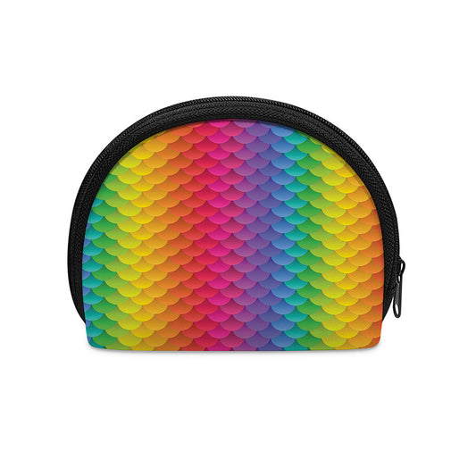 Rainbow Mermaid Scale Pattern Print Coin Purse