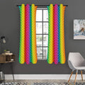 Rainbow Mermaid Scale Pattern Print Grommet Curtain Panels