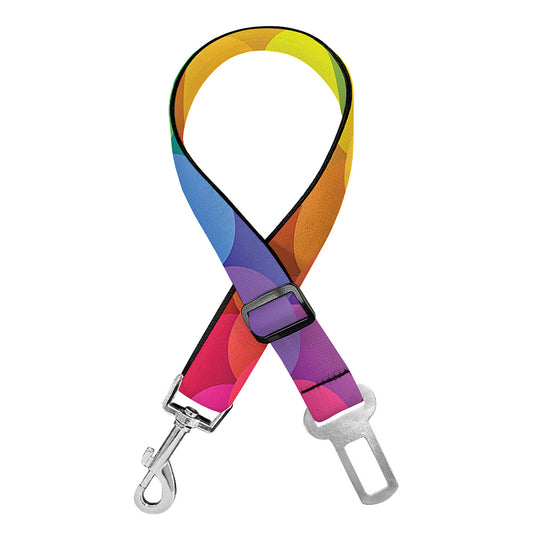 Rainbow Mermaid Scale Pattern Print Dog Seat Belt