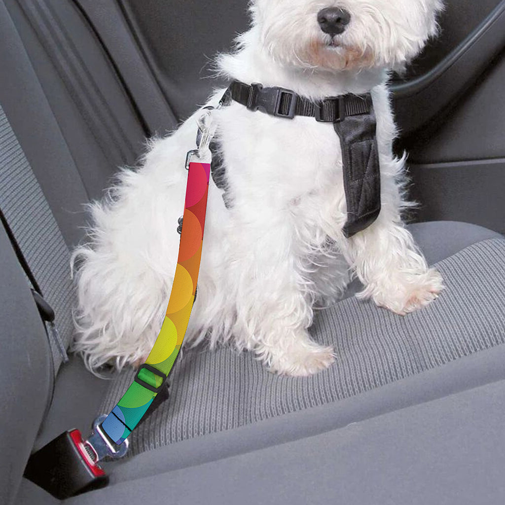 Rainbow Mermaid Scale Pattern Print Dog Seat Belt