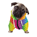 Rainbow Mermaid Scale Pattern Print Dog Zip Up Hoodie