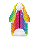 Rainbow Mermaid Scale Pattern Print Dog Zip Up Hoodie