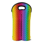 Rainbow Mermaid Scale Pattern Print Double Neoprene Wine Tote