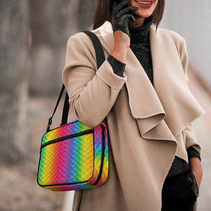 Rainbow Mermaid Scale Pattern Print Double Strap Bible Bag