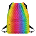 Rainbow Mermaid Scale Pattern Print Drawstring Backpack