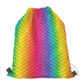 Rainbow Mermaid Scale Pattern Print Drawstring Bag