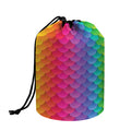 Rainbow Mermaid Scale Pattern Print Drawstring Makeup Bag