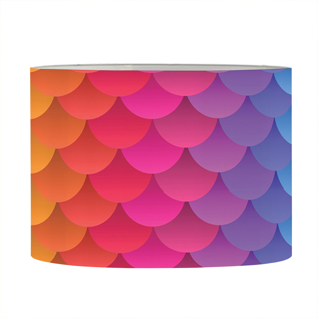 Rainbow Mermaid Scale Pattern Print Drum Lamp Shade