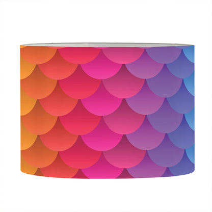 Rainbow Mermaid Scale Pattern Print Drum Lamp Shade