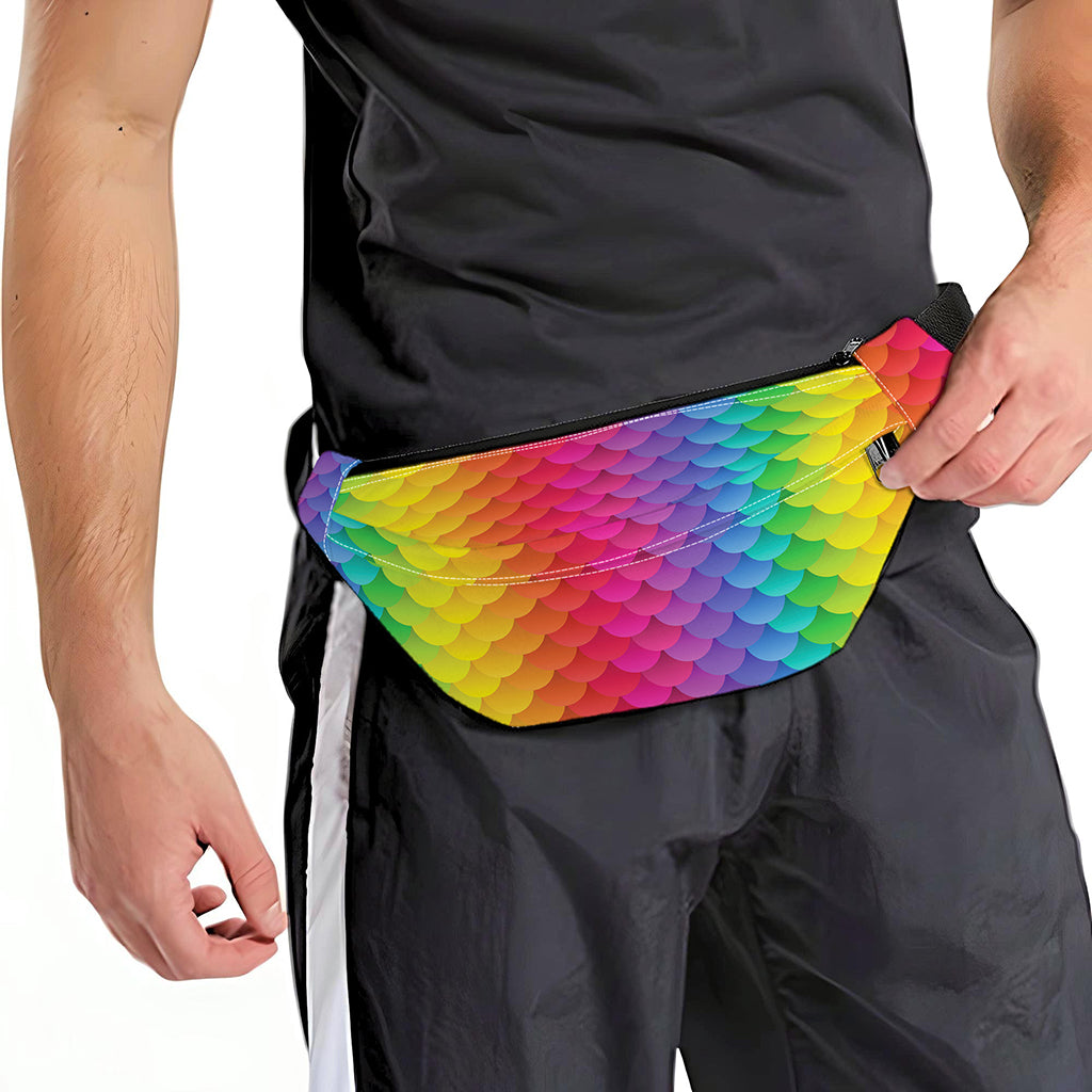 Rainbow Mermaid Scale Pattern Print Fanny Pack