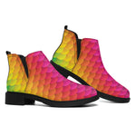 Rainbow Mermaid Scale Pattern Print Flat Ankle Boots