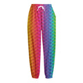 Rainbow Mermaid Scale Pattern Print Fleece Lined Knit Pants