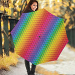 Rainbow Mermaid Scale Pattern Print Foldable Umbrella