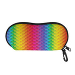 Rainbow Mermaid Scale Pattern Print Glasses Case
