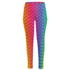 Rainbow Mermaid Scale Pattern Print High-Waisted Pocket Leggings