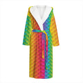 Rainbow Mermaid Scale Pattern Print Hooded Bathrobe