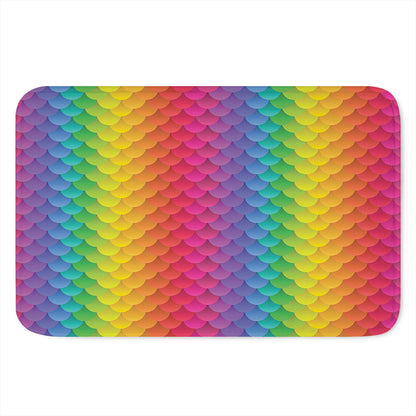 Rainbow Mermaid Scale Pattern Print Indoor Door Mat