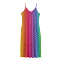 Rainbow Mermaid Scale Pattern Print Jersey Midi Cami Dress