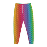 Rainbow Mermaid Scale Pattern Print Jogger Pants