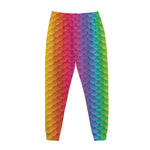 Rainbow Mermaid Scale Pattern Print Jogger Pants