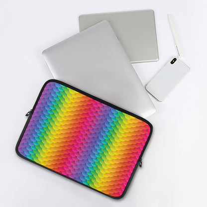 Rainbow Mermaid Scale Pattern Print Laptop Sleeve