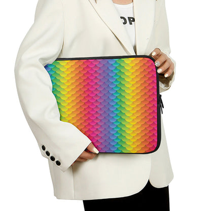 Rainbow Mermaid Scale Pattern Print Laptop Sleeve