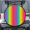 Rainbow Mermaid Scale Pattern Print Leather Spare Tire Cover