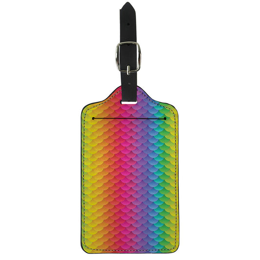 Rainbow Mermaid Scale Pattern Print Luggage Tag