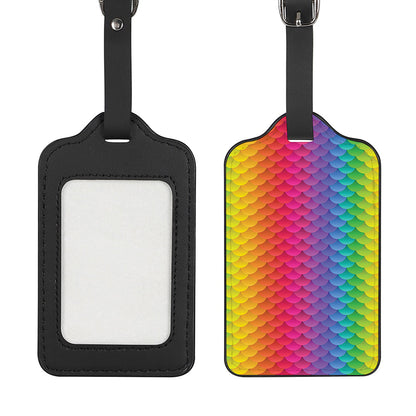Rainbow Mermaid Scale Pattern Print Luggage Tag