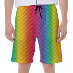 Rainbow Mermaid Scale Pattern Print Men's Beach Shorts