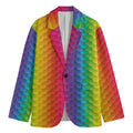 Rainbow Mermaid Scale Pattern Print Men's Blazer