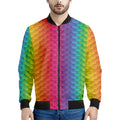 Rainbow Mermaid Scale Pattern Print Men's Bomber Jacket
