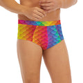 Rainbow Mermaid Scale Pattern Print Men's Briefs