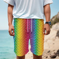 Rainbow Mermaid Scale Pattern Print Men's Cargo Shorts