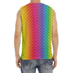 Rainbow Mermaid Scale Pattern Print Men's Fitness Tank Top