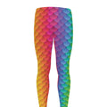 Rainbow Mermaid Scale Pattern Print Men's Leggings