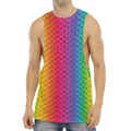 Rainbow Mermaid Scale Pattern Print Men's Muscle Tank Top