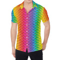 Rainbow Mermaid Scale Pattern Print Men's Shirt