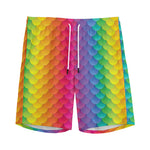 Rainbow Mermaid Scale Pattern Print Men's Sports Shorts