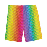 Rainbow Mermaid Scale Pattern Print Men's Sports Shorts